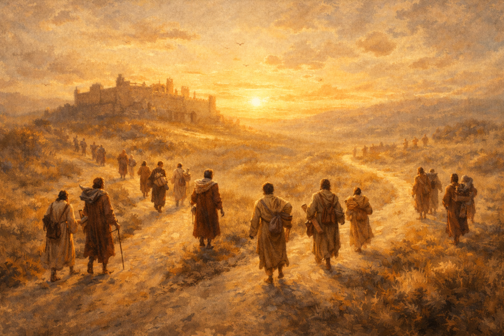 Acts 8 devotional — scattered believers leaving Jerusalem to preach the gospel