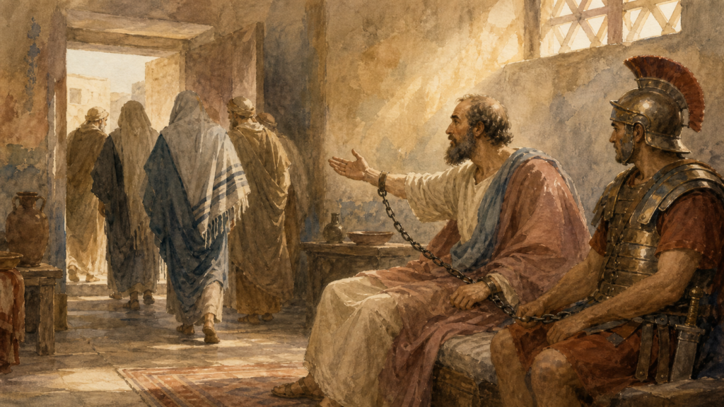 Paul speaks his final word about hearing but never understanding as Jewish leaders depart in Acts 28